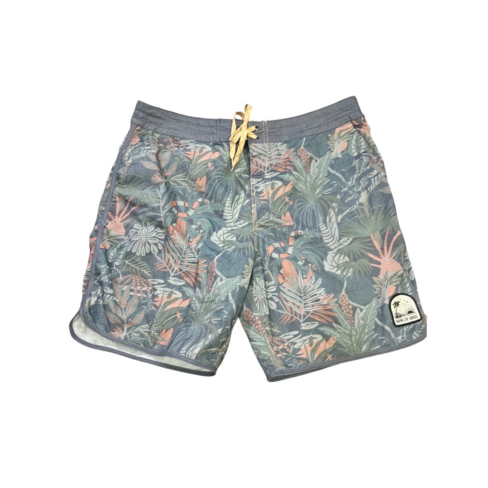 Howler Brothers Board Shorts Mens 38 Blue Tropical Jungle Snake Print Heed Call